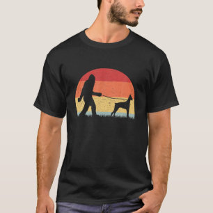 Vintage Bigfoot Walking Doberman Dog Sasquatch Fun T-Shirt