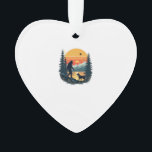 Vintage Bigfoot Walking Dog Mountain Sunset Retro  Ornament<br><div class="desc">Vintage Bigfoot Walking Dog Mountain Sunset Retro Wilderness Illustration 2</div>