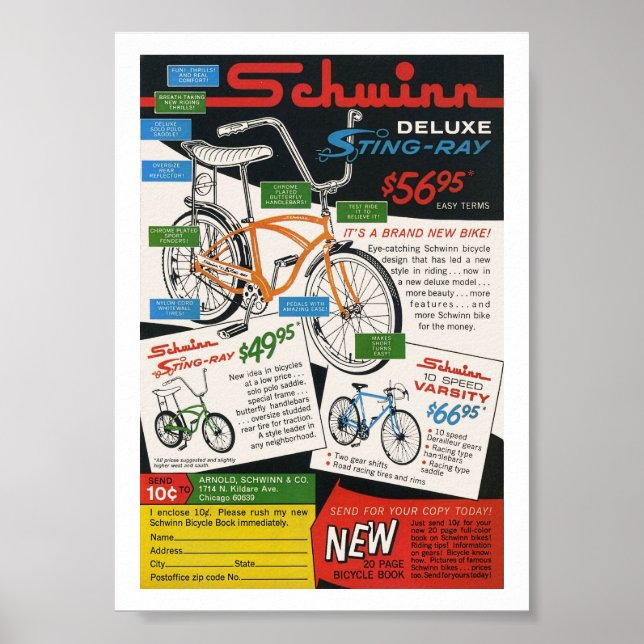 Vintage Bike Ad Poster (Front)