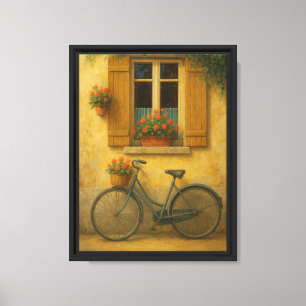 Vintage Bike and Window Canvas Wall Art Print