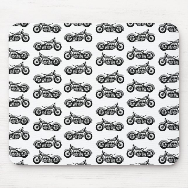 Vintage Bike Pattern Mouse Pad (Front)