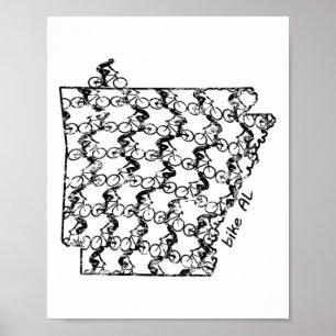 Vintage Bike Riding Arkansas Cycling Mountain Biki Poster