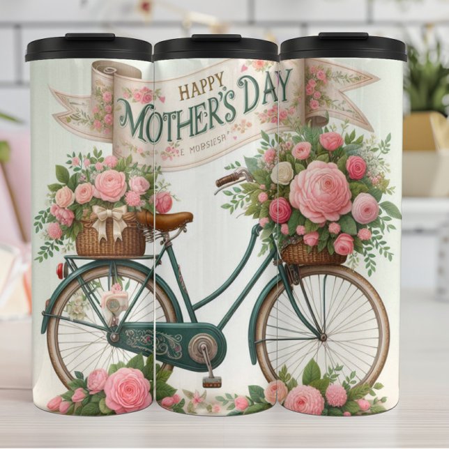 Vintage Bike: Roses, Mother's Day Charm Thermal Tumbler (Creator Uploaded)