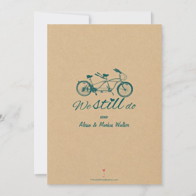 Vintage Bike Vow Renewal Invitation "We Still Do" (Back)