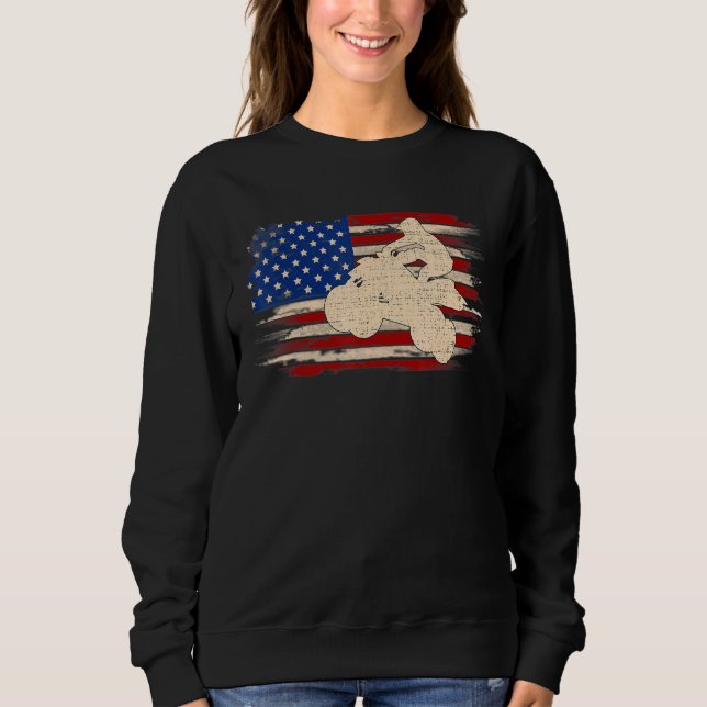 Vintage Biker American Flag Moto Sweatshirt (Front)