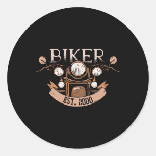 Vintage Biker Classic Round Sticker