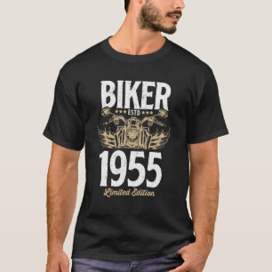 Vintage Biker Men Women Motorcycle Born In 1955 T-Shirt