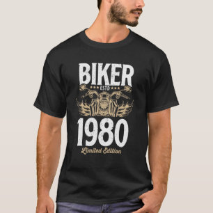 Vintage Biker  Men Women Motorcycle  Born In 1980 T-Shirt