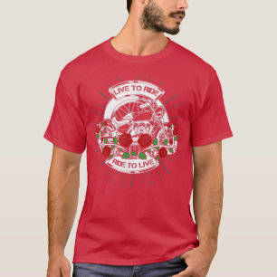 Vintage Biker Motorcycle Motocross Live To Ride Ri T-Shirt