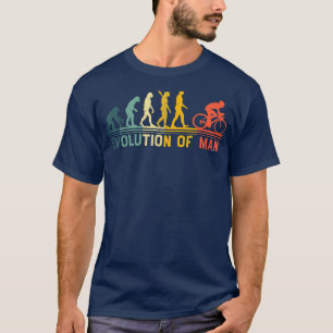 Vintage Biking Biker Cyclist Funny Evolution Man 1 T-Shirt