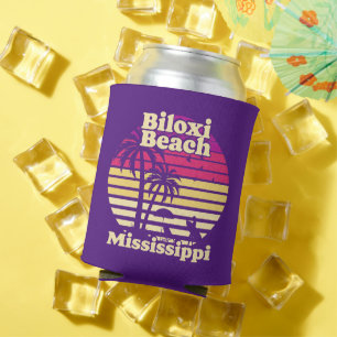 Vintage Biloxi Beach Mississippi Can Cooler