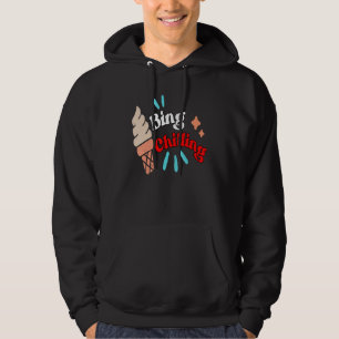 Vintage Bing Chilling Ice Cream Meme Quote Trendy Hoodie