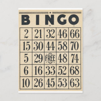 Vintage Bingo Card