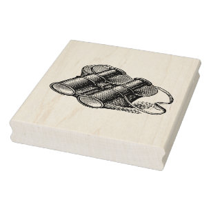 Vintage Binonulars Drawing Rubber Stamp