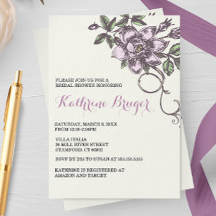 Vintage Biotanical Bridal Shower  Invitation