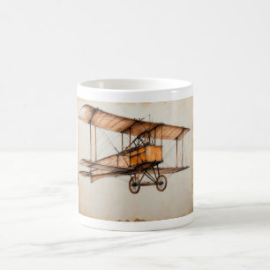 Vintage biplane coffee mug