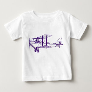 Vintage Biplane - Deep Purple Baby T-Shirt