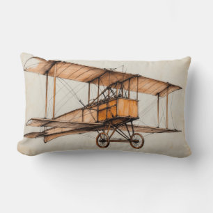Vintage biplane  lumbar cushion