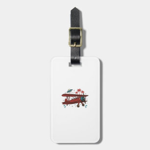 Vintage Biplane UFO Tropical Travel Shirt Design_1 Luggage Tag