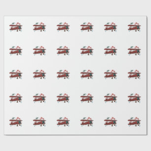 Vintage Biplane UFO Tropical Travel Shirt Design_1 Wrapping Paper