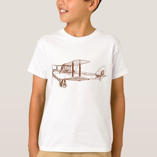 Vintage Biplane - Walnut Brown T-Shirt (Front)