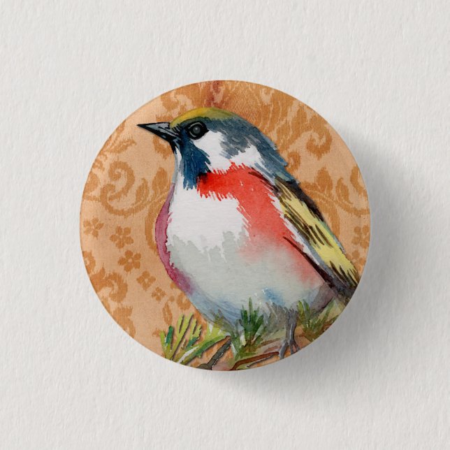 Vintage Bird 3 Cm Round Badge (Front)