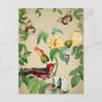 Vintage Bird and Butterflies