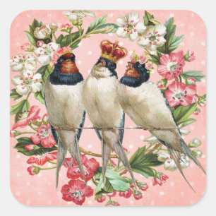 Vintage Bird Barn Swallow Stickers