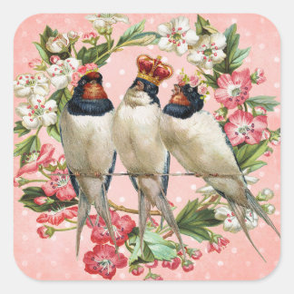 Vintage Bird Barn Swallow Stickers