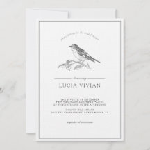Vintage Bird Black And White Bridal Shower