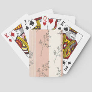 Vintage Bird Blossom Toile Stripe (13) Playing Cards