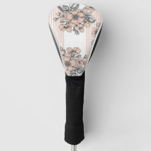 Vintage Bird Blossom Toile Stripe (1) Golf Head Cover