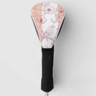 Vintage Bird Blossom Toile Stripe (9) Golf Head Cover