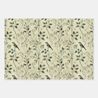 Vintage Bird & Botanical Wraps and Decoupage Wrapping Paper Sheet