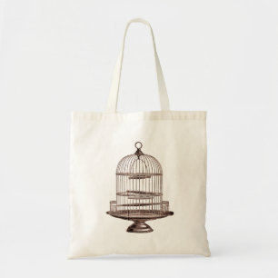 Vintage Bird Cage Tote Bag
