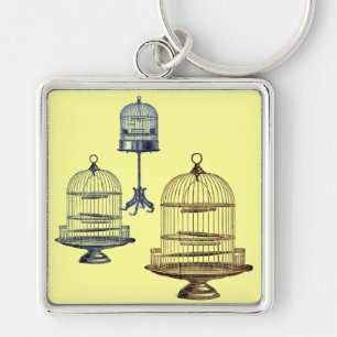 Vintage Bird Cages Key Ring