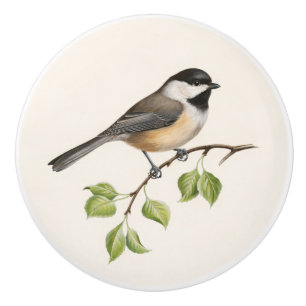 Vintage Bird Chickadee Drawer Ceramic Knob
