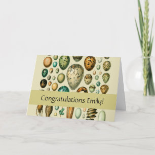 Vintage Bird Eggs French Fish Egg Art Card