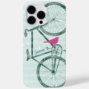 Vintage Bird Emerald Green Bike Pattern Iphone 5 Case-Mate iPhone 14 Pro Max Case