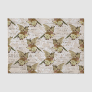Vintage Bird Ephemera Decoupage Tissue Paper