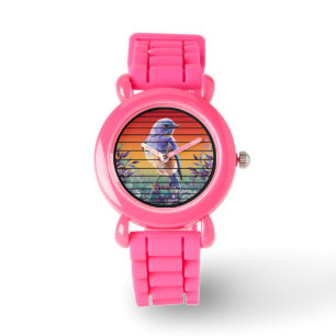 VINTAGE BIRD FLORAL FLOWER WATCH