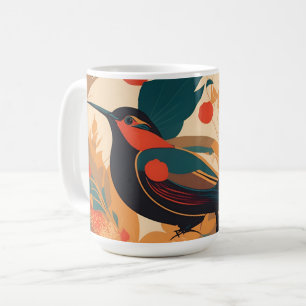 Vintage bird floral leaves #2 coffee mug