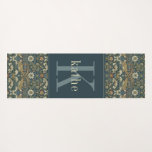 Vintage Bird & Floral William Morris  Yoga Mat<br><div class="desc">This simple yet elegant design adds style to your workouts, with its dark, elegant William Morris inspired floral pattern in sage green, soft gold, and rich rust on a black background. Add a name and initial to personalise it. Makes a great birthday, Christmas or Mother's Day gift. Created by Simply...</div>