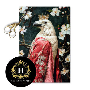 Vintage Bird Gothic Raven King Crown Decoupage Tissue Paper