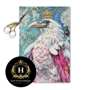 Vintage Bird Gothic Raven King Crown Decoupage Tissue Paper