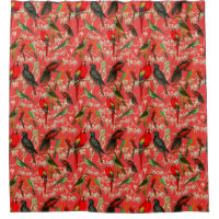 Vintage bird illustration pattern - pink
