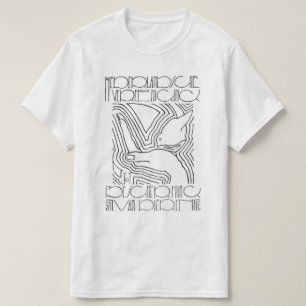 Vintage Bird Line Drawing Design Graphic T-Shirt