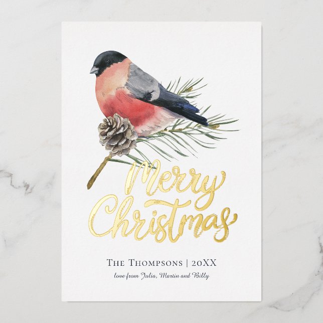 Vintage Bird Personalised Christmas (Front)