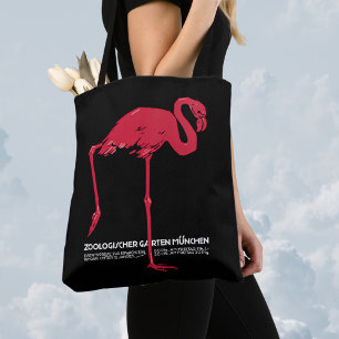 Vintage Bird Pink Flamingo at Germany Munich Zoo Tote Bag