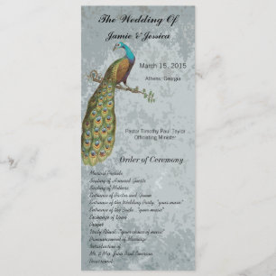 Vintage Bird Wedding Program Programme